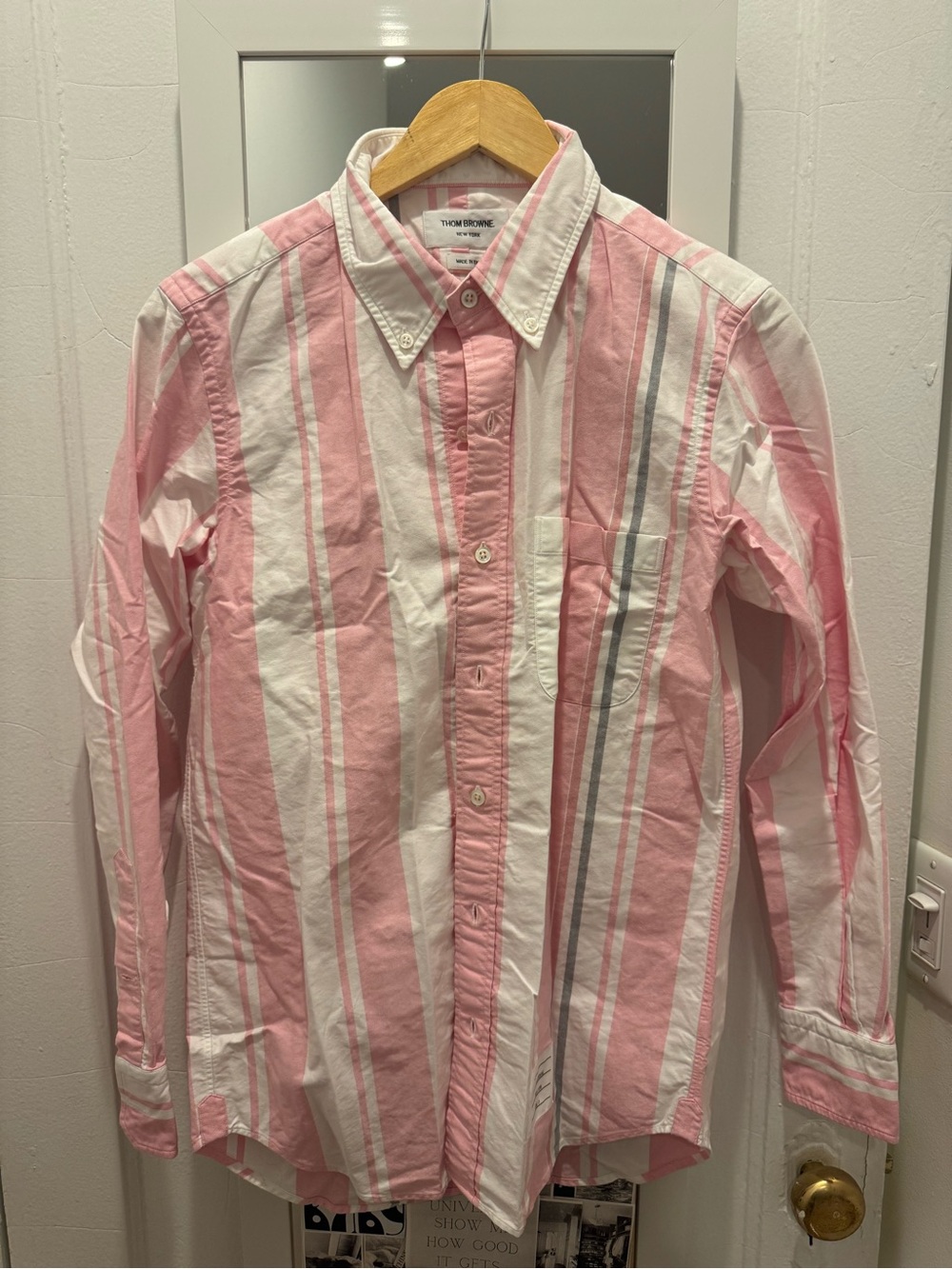 Thom Browne Vineyard Vines Pink & White Stripe Button-Down Shirt